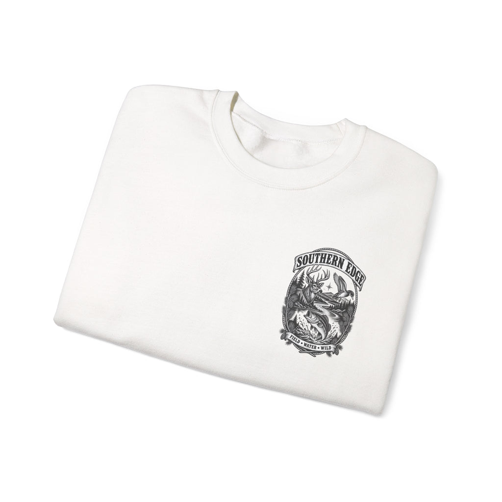 Southern Edge Outdoor Crewneck Sweatshirt — Field Water Wild Graphic