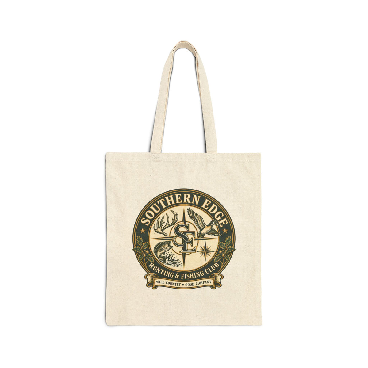 Vintage Forest Crest Tote Bag – Eco-Friendly Cotton Canvas
