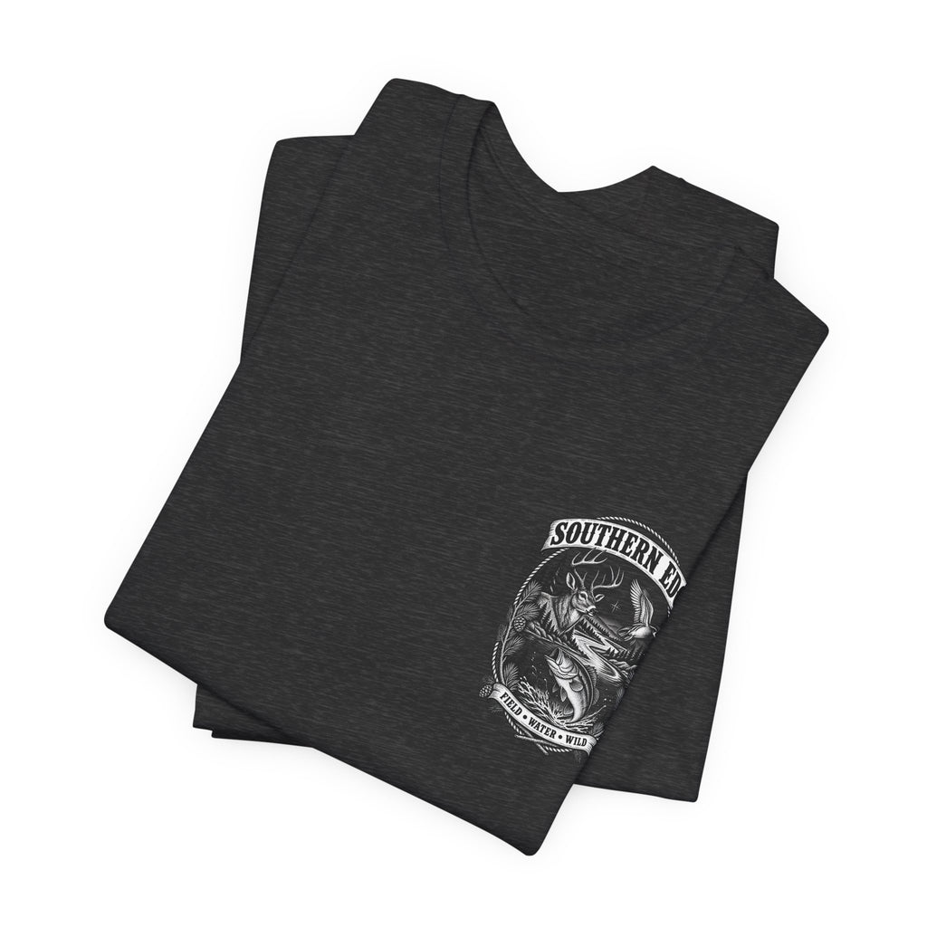 Southern Born Fishing Skull Tee — Vintage Angler Short Sleeve Shirt