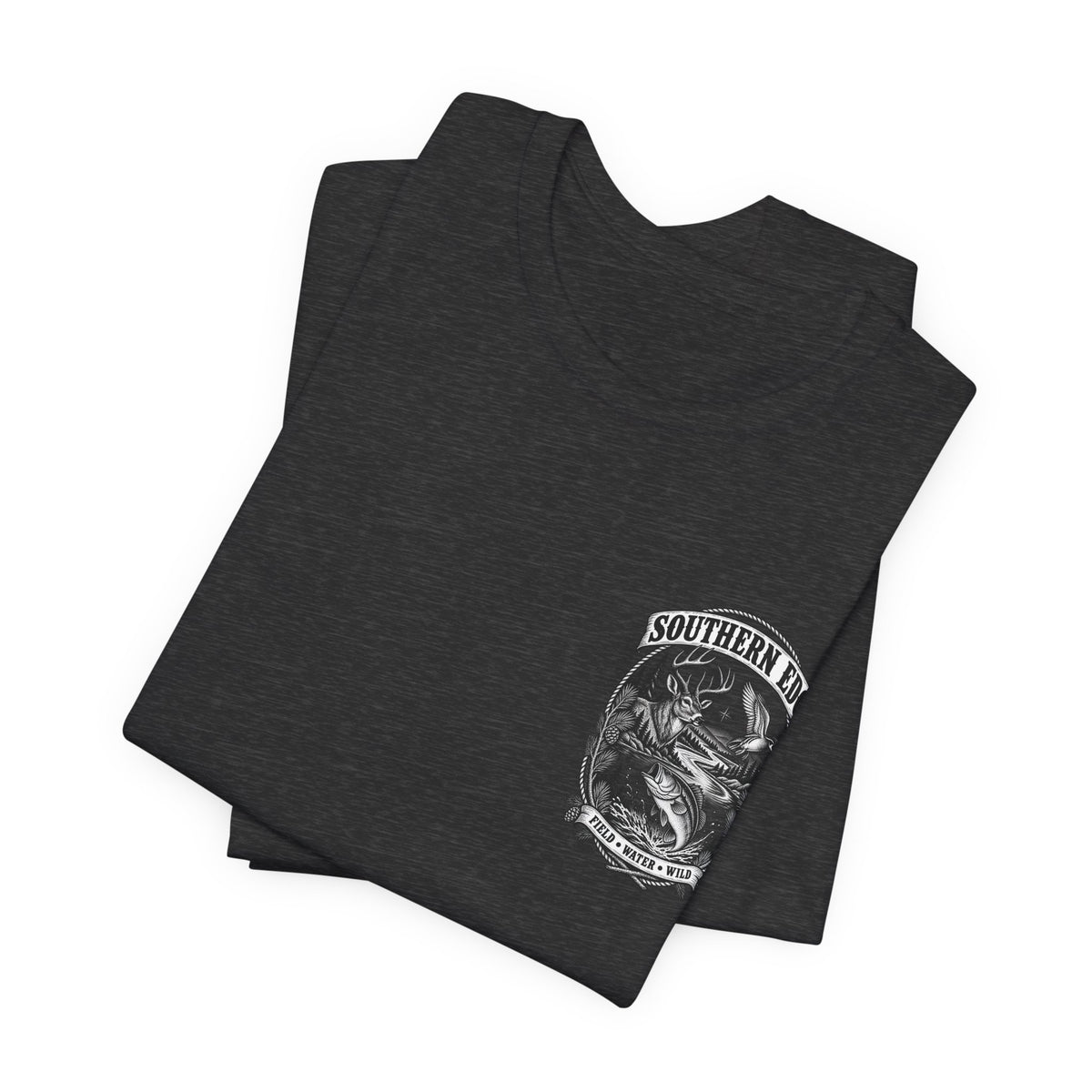Southern Born Fishing Skull Tee — Vintage Angler Short Sleeve Shirt
