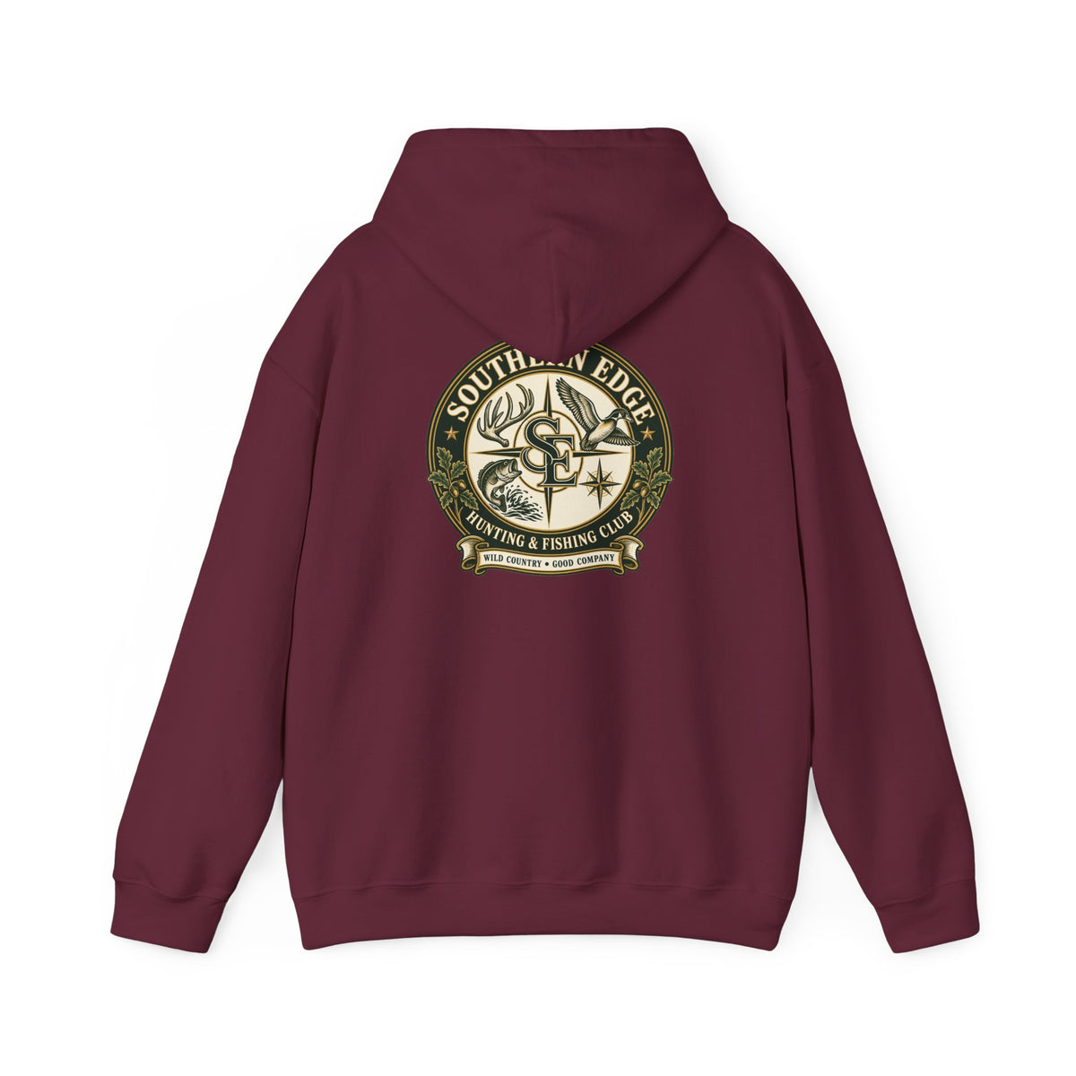 Hoodie — Vintage Green Camo Bear Patch Chest Sweatshirt