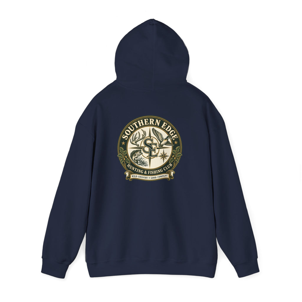 Hoodie — Vintage Green Camo Bear Patch Chest Sweatshirt