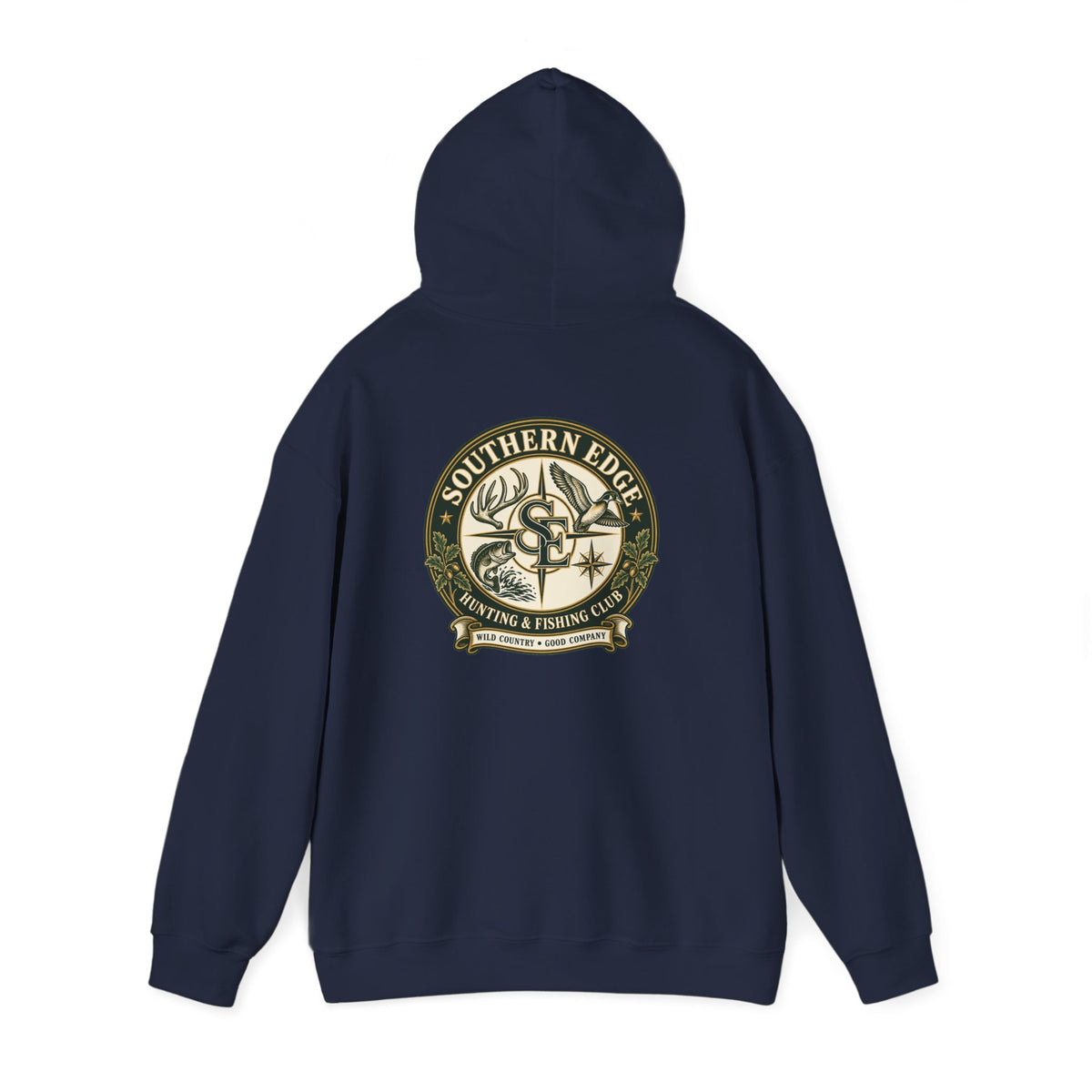 Hoodie — Vintage Green Camo Bear Patch Chest Sweatshirt
