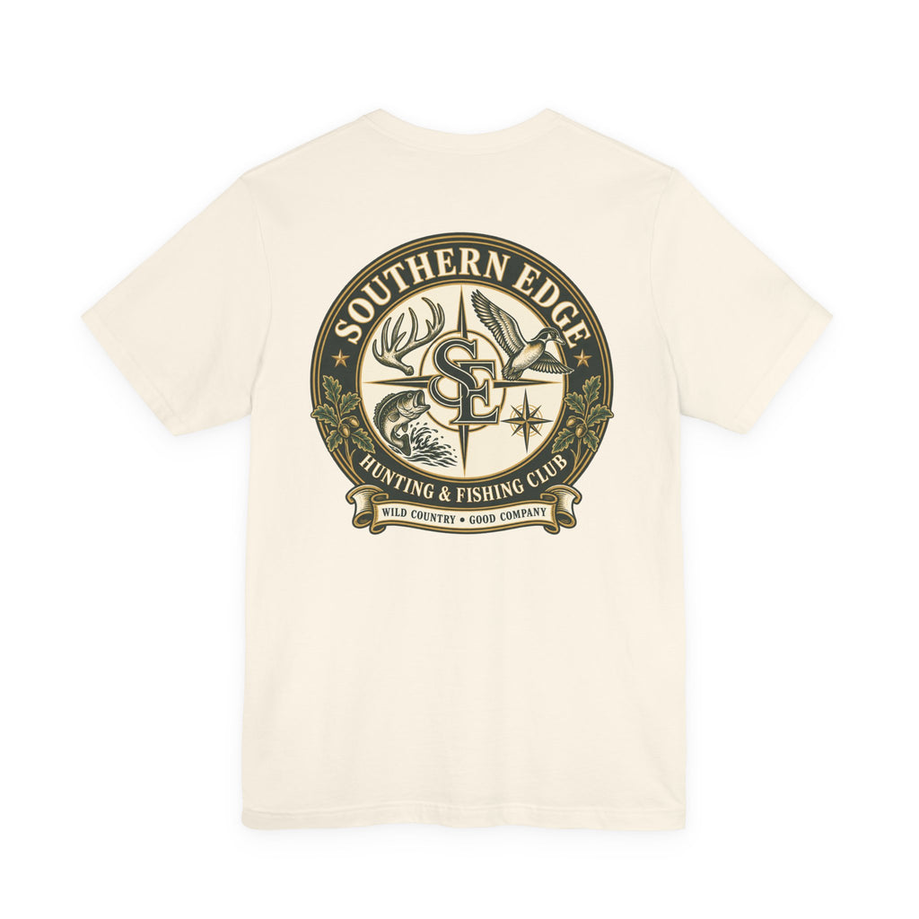 Adventure Patch Tee — 'Campfire Crew' Emblem Short Sleeve T-Shirt