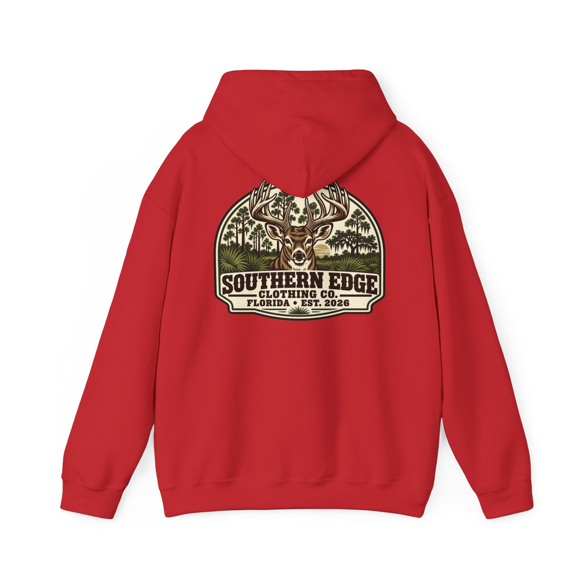 Camo Patch Hoodie — Small Camouflage Chest Patch Hooded Sweatshirt