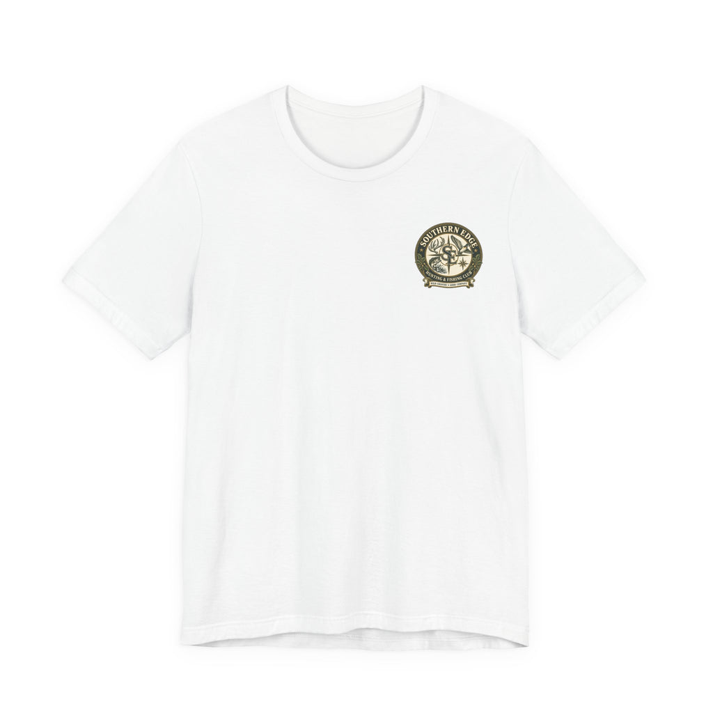 Adventure Patch Tee — 'Campfire Crew' Emblem Short Sleeve T-Shirt