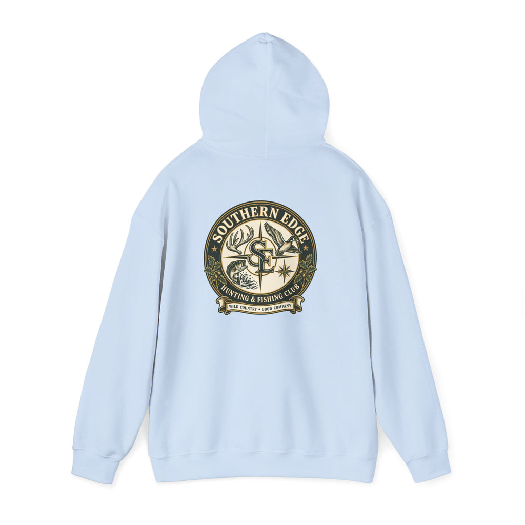 Hoodie — Vintage Green Camo Bear Patch Chest Sweatshirt