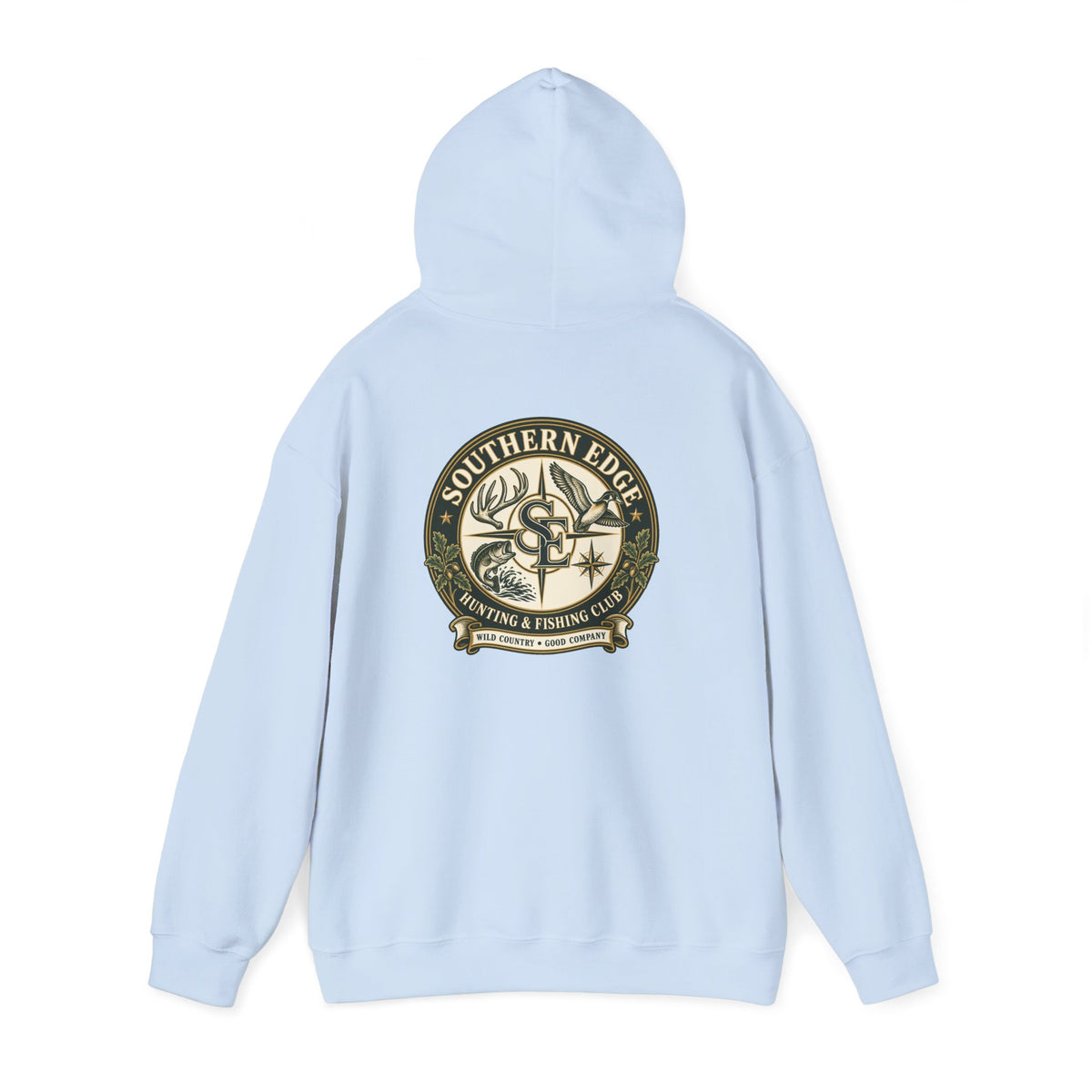Hoodie — Vintage Green Camo Bear Patch Chest Sweatshirt