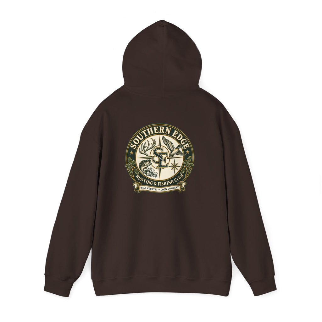 Hoodie — Vintage Green Camo Bear Patch Chest Sweatshirt
