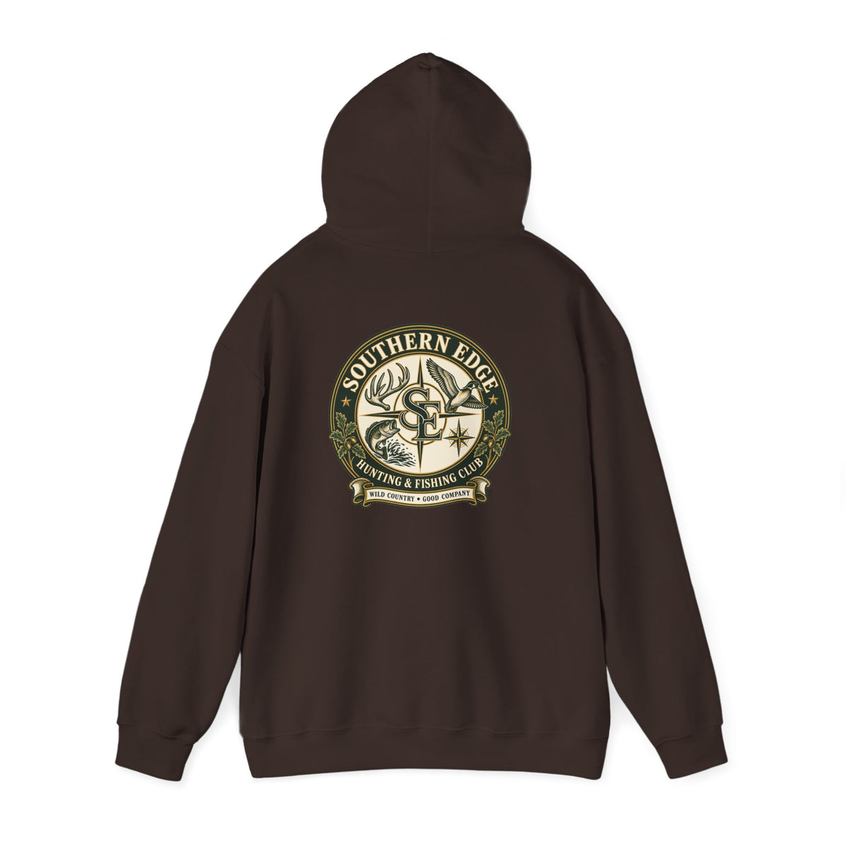 Hoodie — Vintage Green Camo Bear Patch Chest Sweatshirt