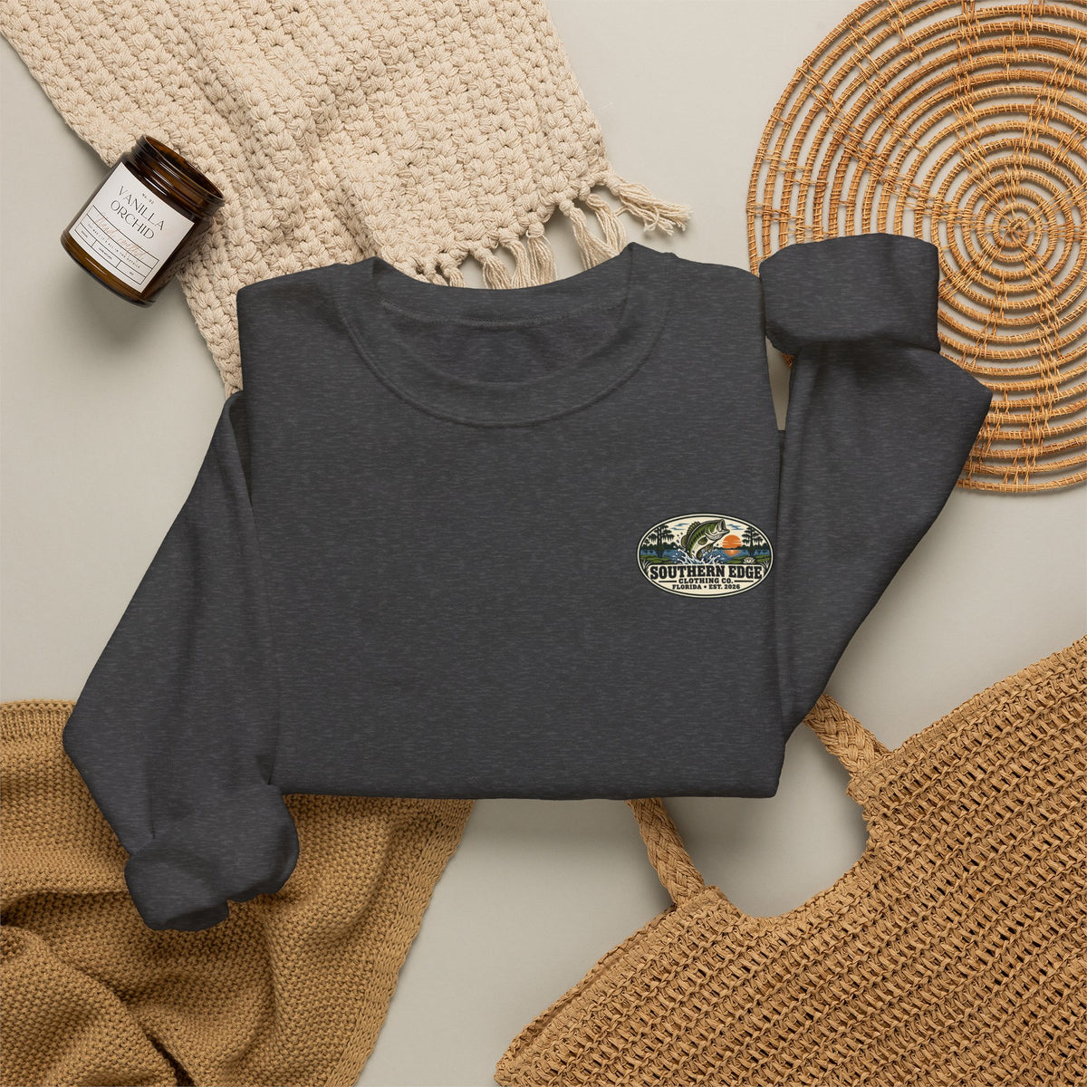 Vintage-Inspired Nature Badge Crewneck Sweatshirt