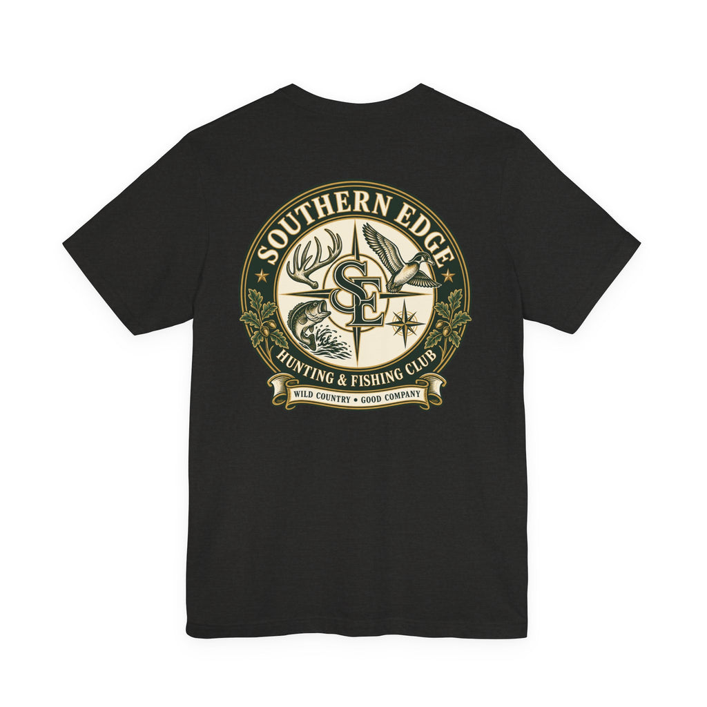 Adventure Patch Tee — 'Campfire Crew' Emblem Short Sleeve T-Shirt