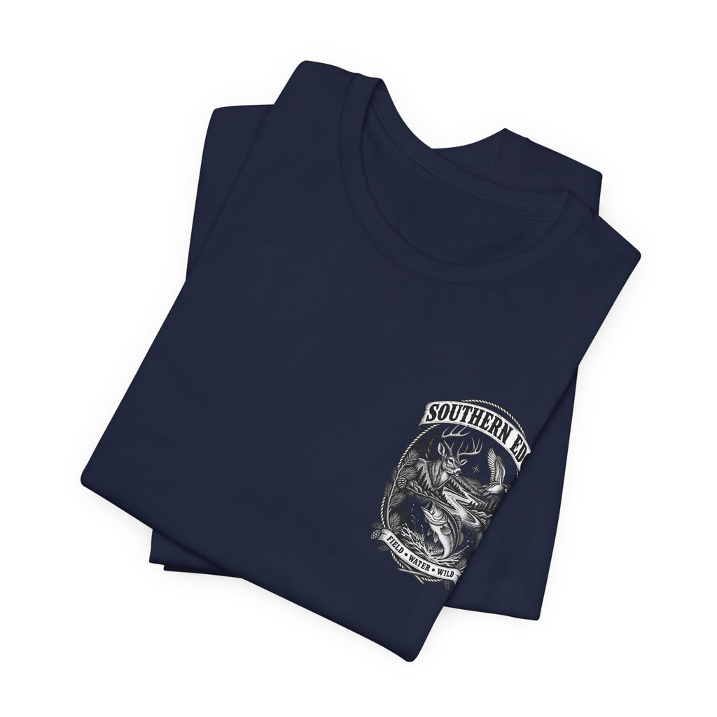 Southern Born Fishing Skull Tee — Vintage Angler Short Sleeve Shirt
