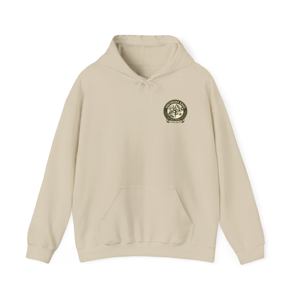 Hoodie — Vintage Green Camo Bear Patch Chest Sweatshirt