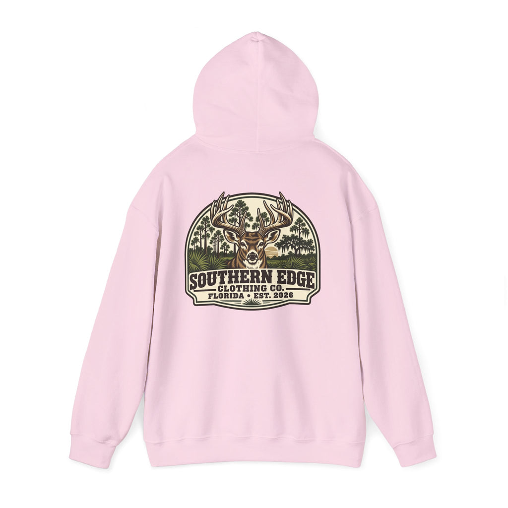Camo Patch Hoodie — Small Camouflage Chest Patch Hooded Sweatshirt