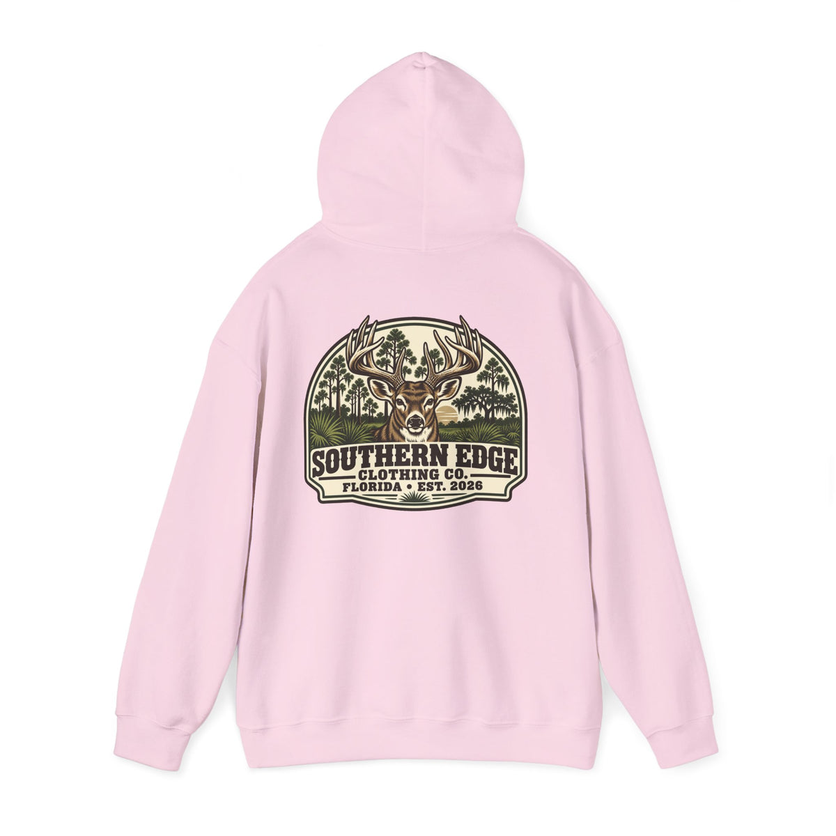 Camo Patch Hoodie — Small Camouflage Chest Patch Hooded Sweatshirt