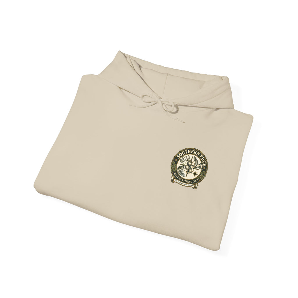 Hoodie — Vintage Green Camo Bear Patch Chest Sweatshirt