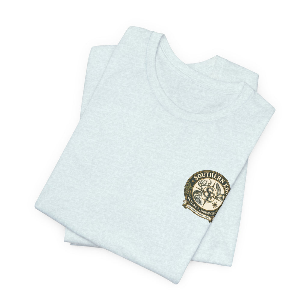 Adventure Patch Tee — 'Campfire Crew' Emblem Short Sleeve T-Shirt