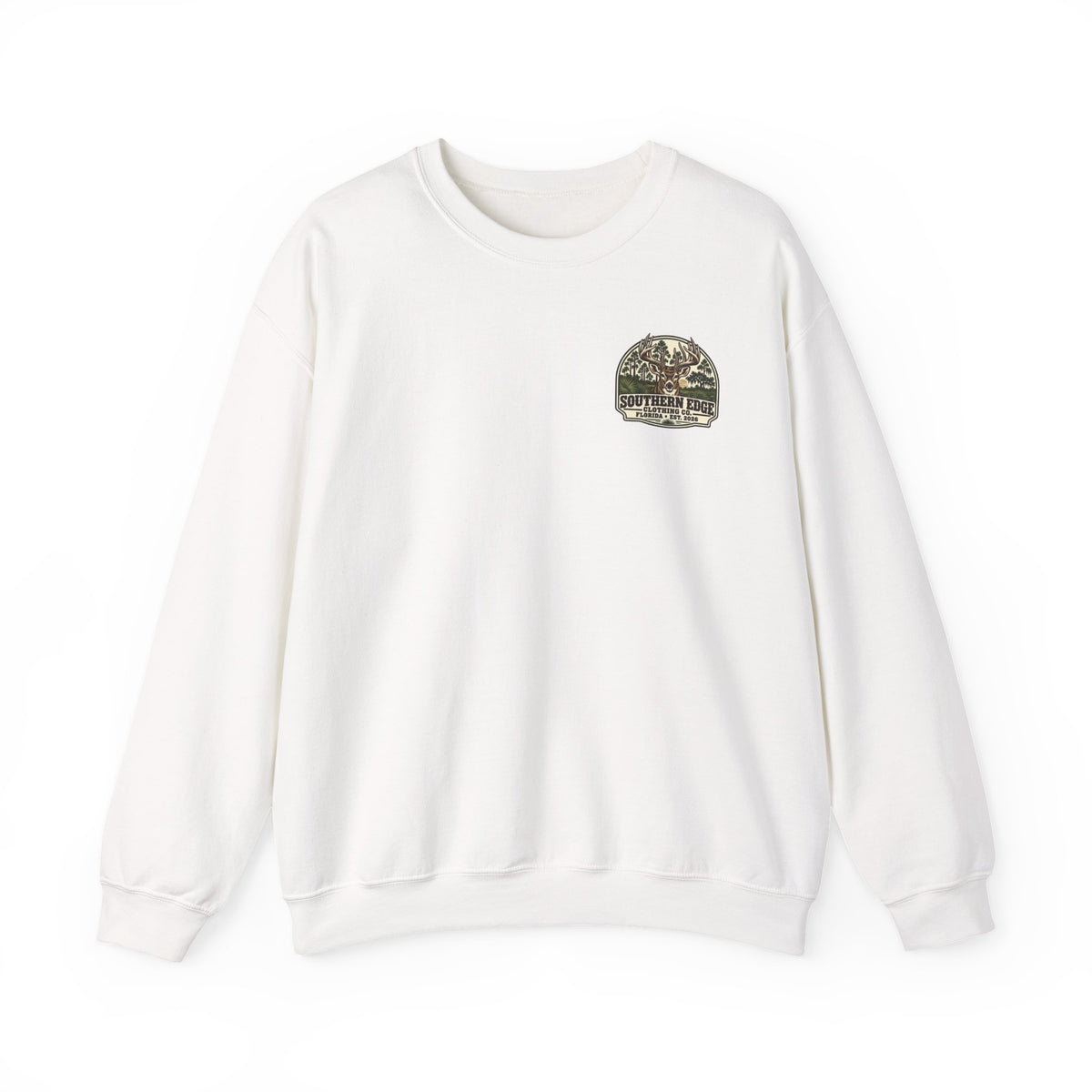 Crewneck Sweatshirt — Southern Edge Clothing Co. Deer Graphic (Florida, Est. 2026)