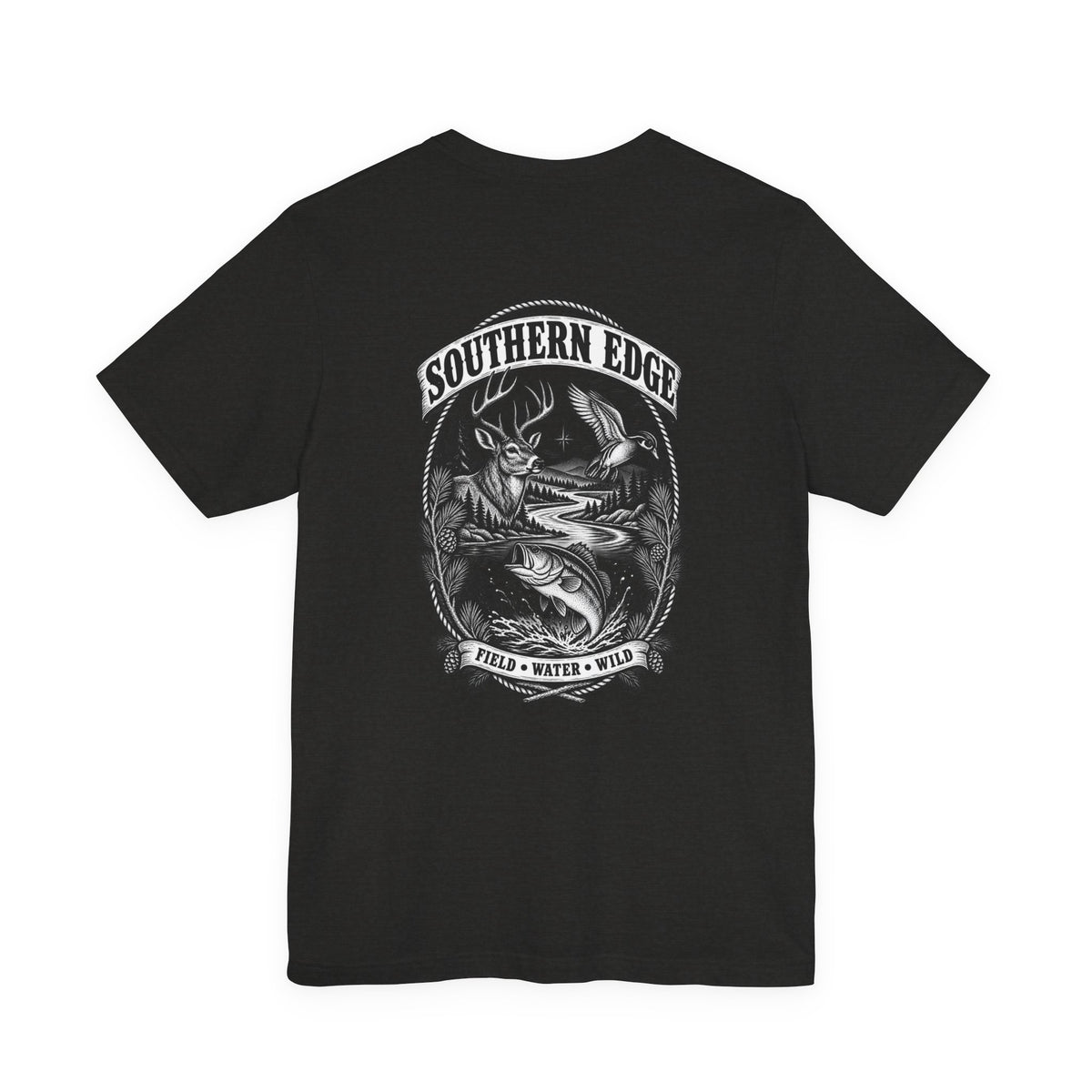 Southern Born Fishing Skull Tee — Vintage Angler Short Sleeve Shirt