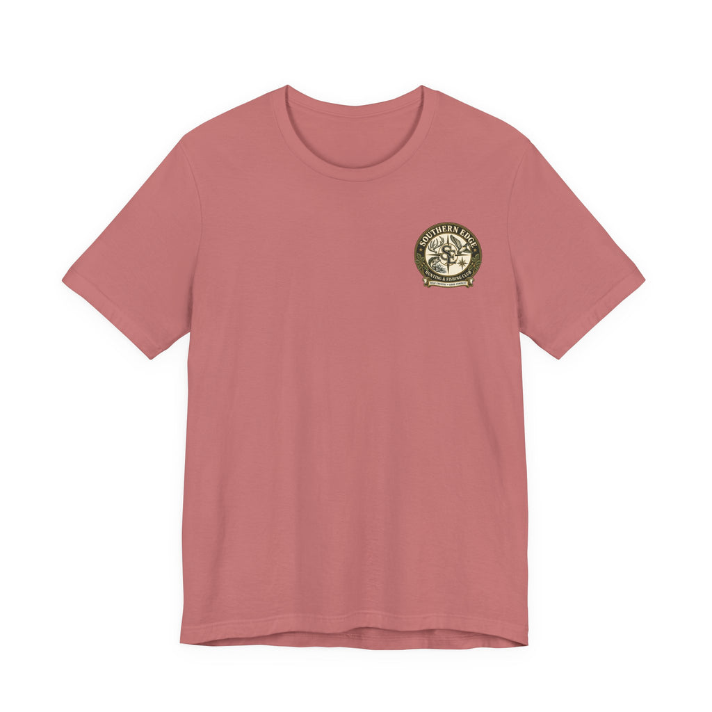 Adventure Patch Tee — 'Campfire Crew' Emblem Short Sleeve T-Shirt