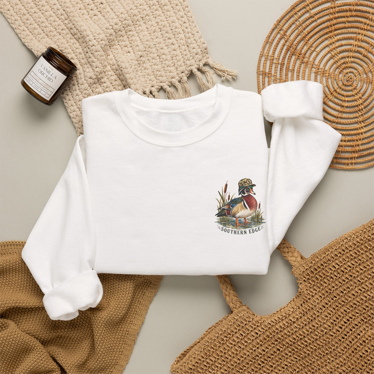 Duck Hunting Crewneck Sweatshirt - Vintage Mallard Design