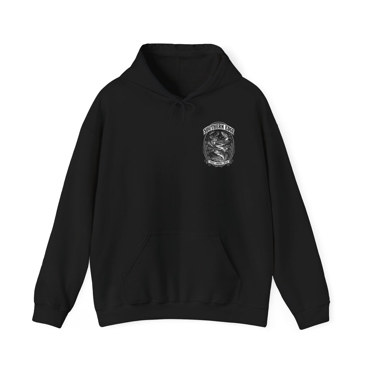 Horror Skull Chest Pocket Hoodie — Gothic Vintage Grunge Sweatshirt