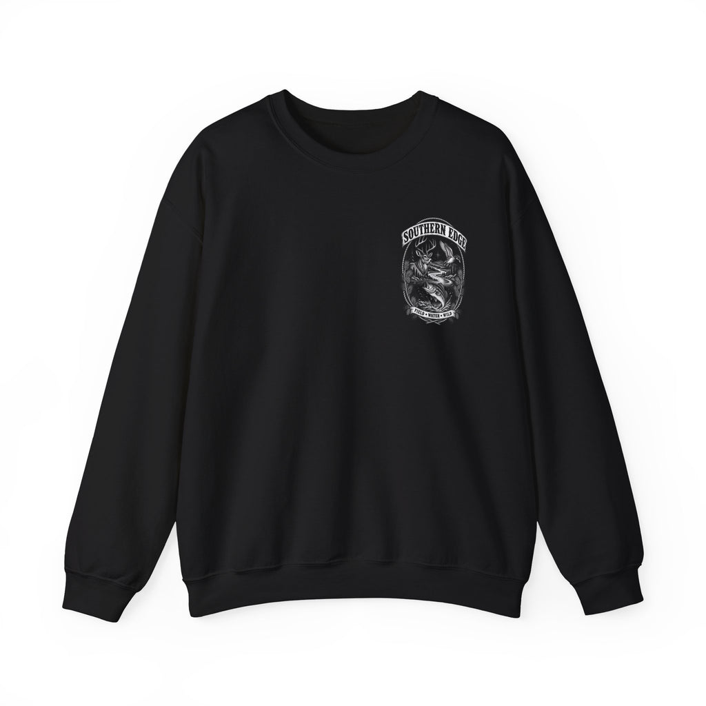 Southern Edge Outdoor Crewneck Sweatshirt — Field Water Wild Graphic