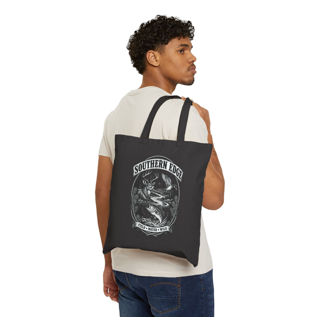 Canvas Tote Bag — Vintage Bear ‘Camp Out’ Graphic Eco Shopper