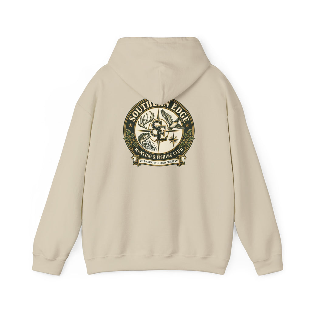 Hoodie — Vintage Green Camo Bear Patch Chest Sweatshirt