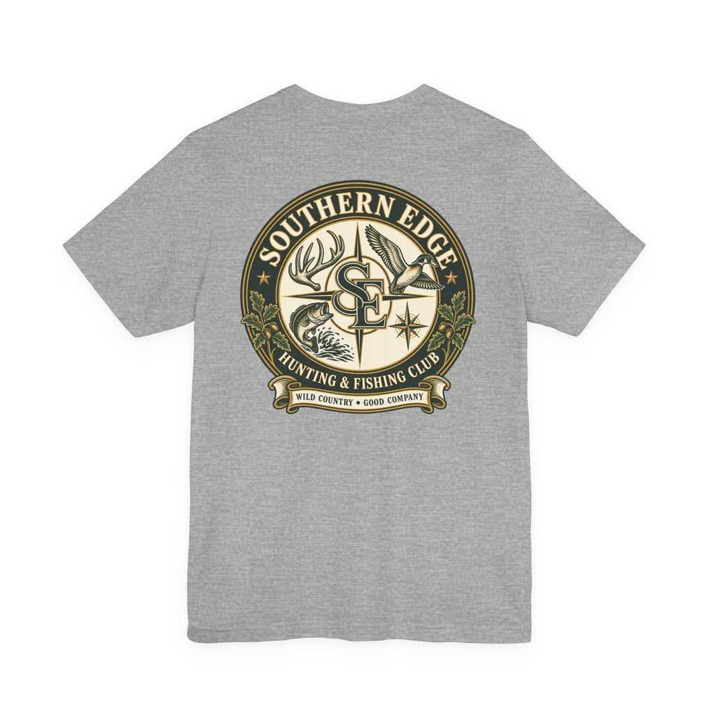 Adventure Patch Tee — 'Campfire Crew' Emblem Short Sleeve T-Shirt