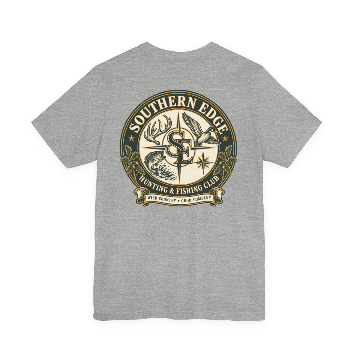 Adventure Patch Tee — 'Campfire Crew' Emblem Short Sleeve T-Shirt