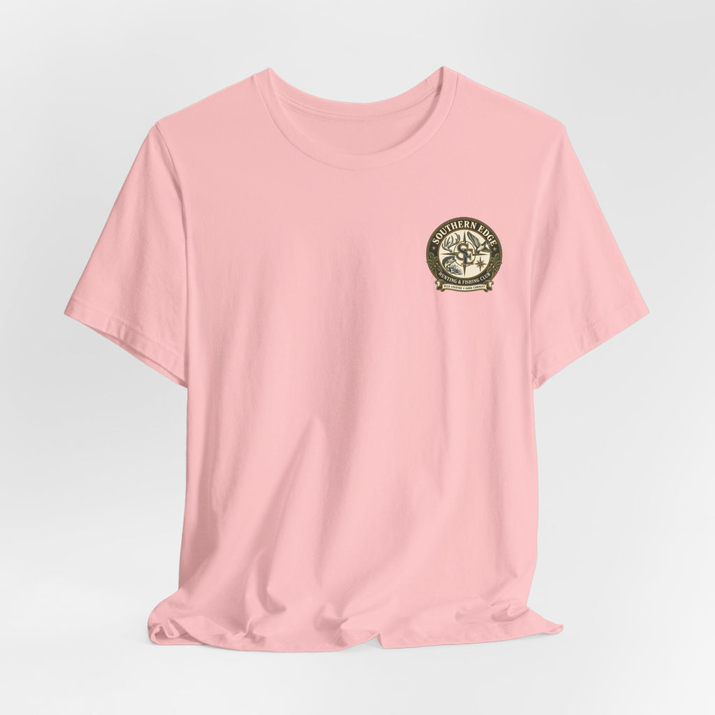 Adventure Patch Tee — 'Campfire Crew' Emblem Short Sleeve T-Shirt