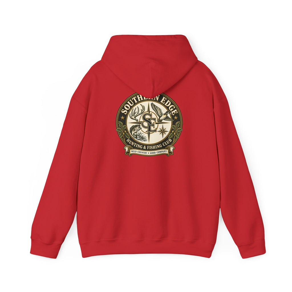 Hoodie — Vintage Green Camo Bear Patch Chest Sweatshirt