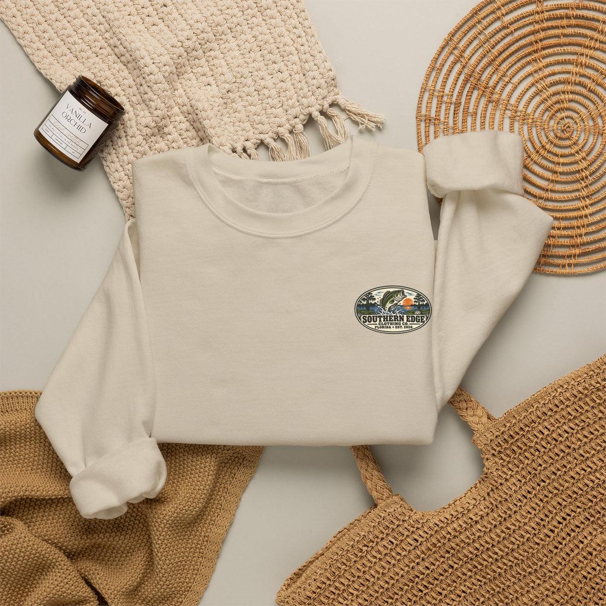 Vintage-Inspired Nature Badge Crewneck Sweatshirt