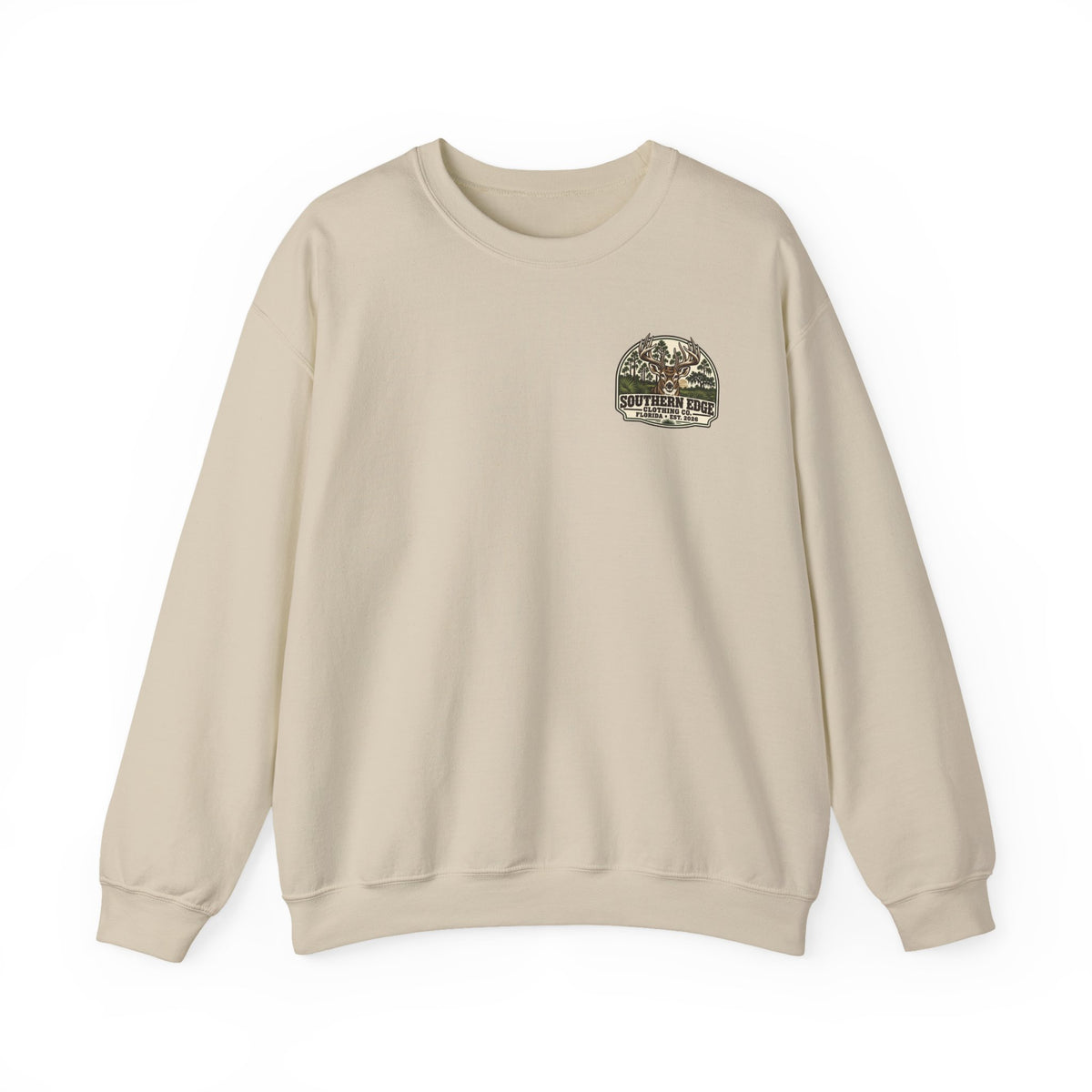 Crewneck Sweatshirt — Southern Edge Clothing Co. Deer Graphic (Florida, Est. 2026)