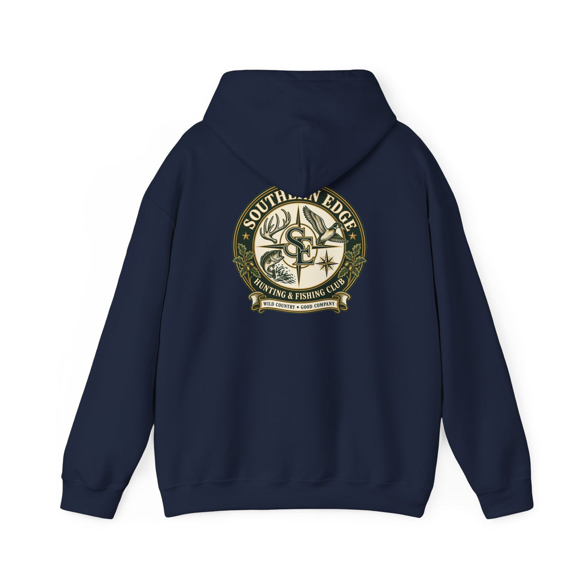 Hoodie — Vintage Green Camo Bear Patch Chest Sweatshirt