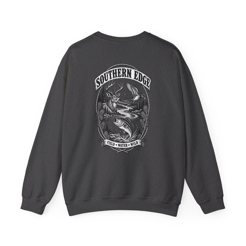 Southern Edge Outdoor Crewneck Sweatshirt — Field Water Wild Graphic