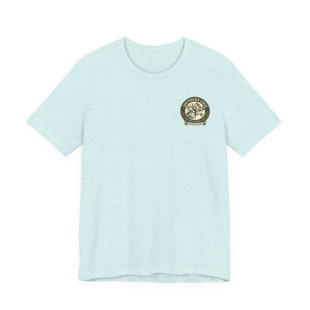Adventure Patch Tee — 'Campfire Crew' Emblem Short Sleeve T-Shirt
