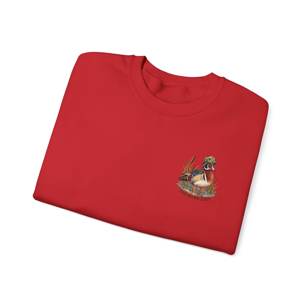 Duck Hunting Crewneck Sweatshirt — "Southern Edge" Wood Duck Graphic