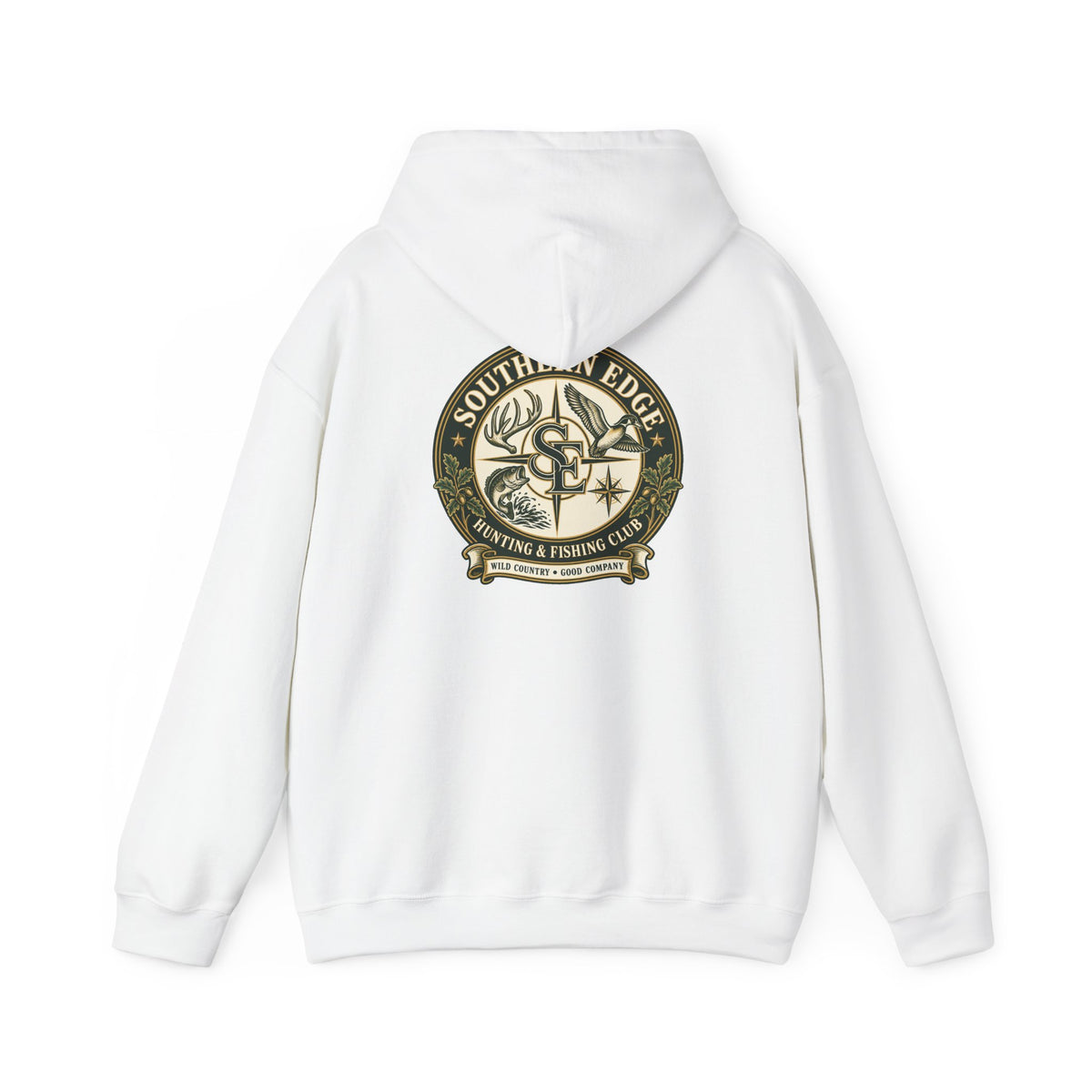 Hoodie — Vintage Green Camo Bear Patch Chest Sweatshirt