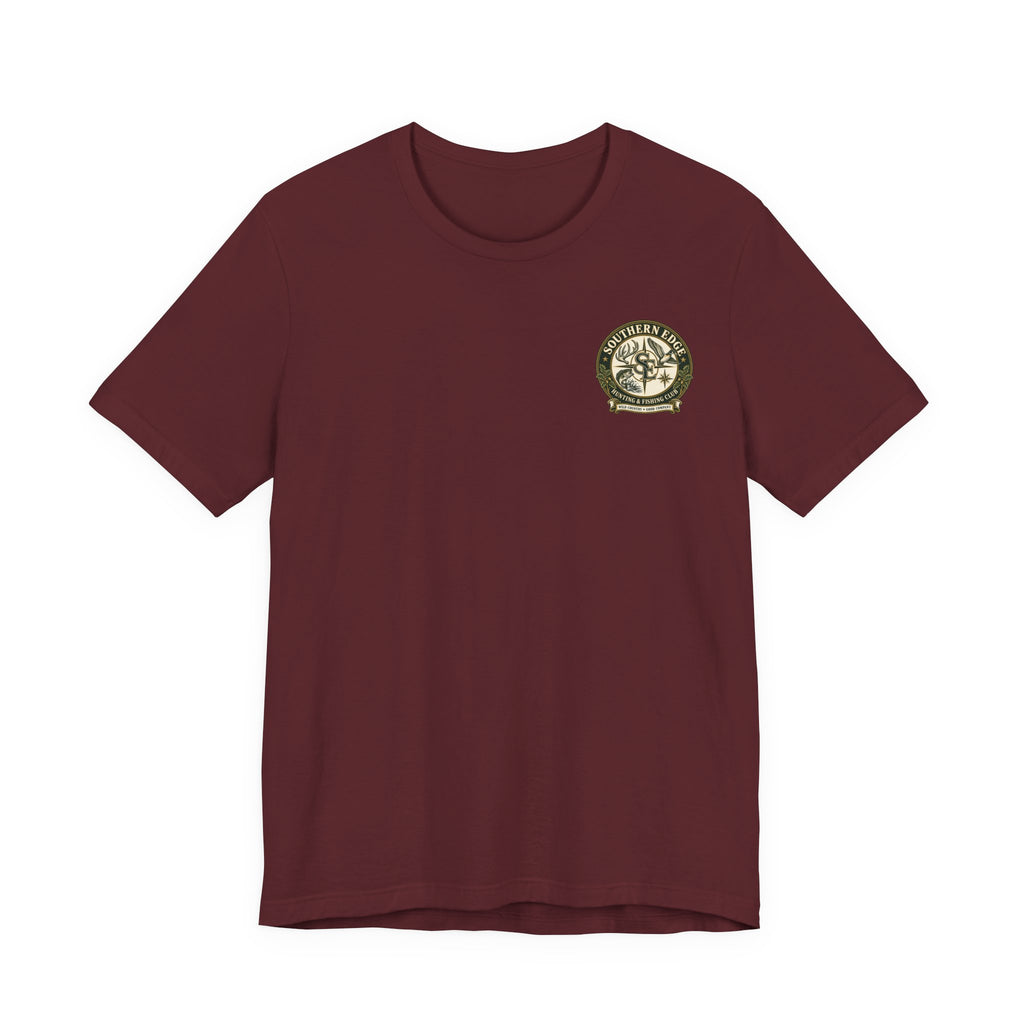 Adventure Patch Tee — 'Campfire Crew' Emblem Short Sleeve T-Shirt