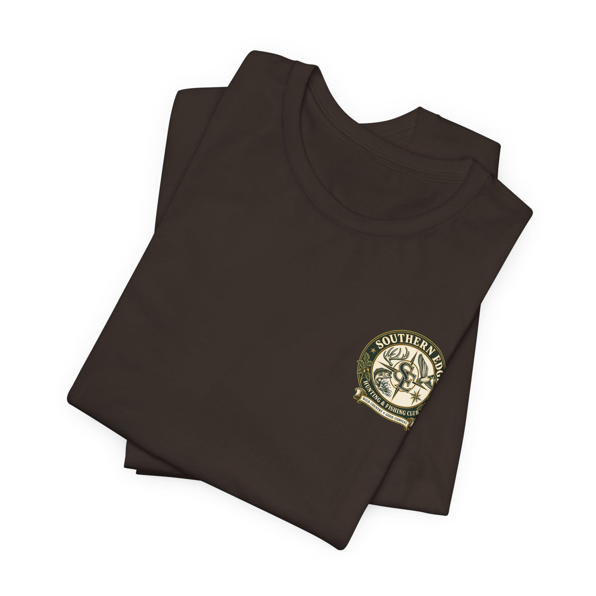 Adventure Patch Tee — 'Campfire Crew' Emblem Short Sleeve T-Shirt