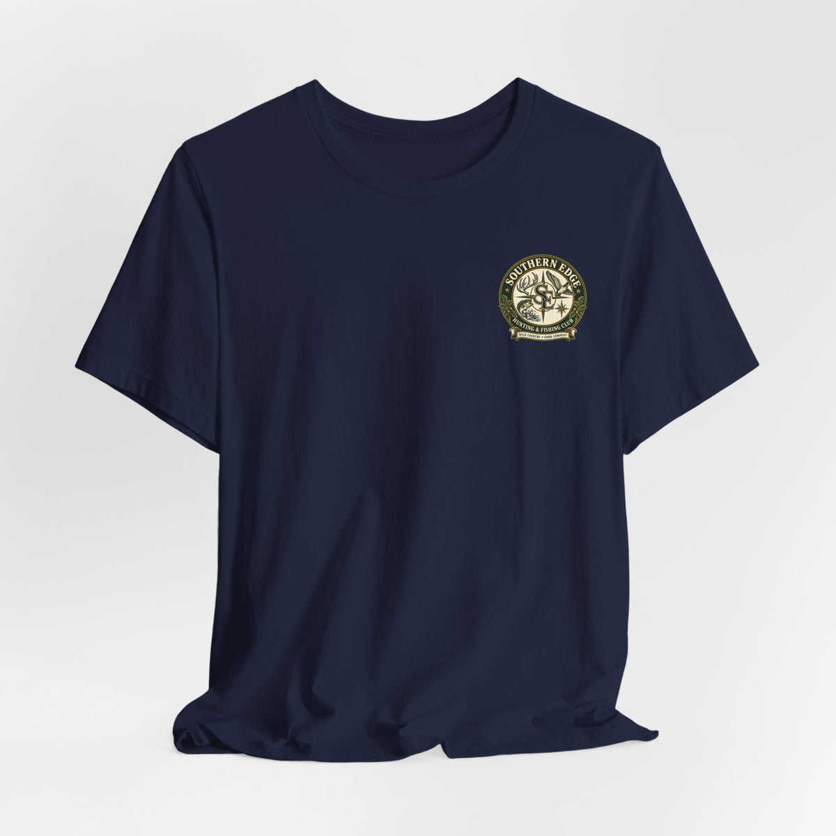 Adventure Patch Tee — 'Campfire Crew' Emblem Short Sleeve T-Shirt