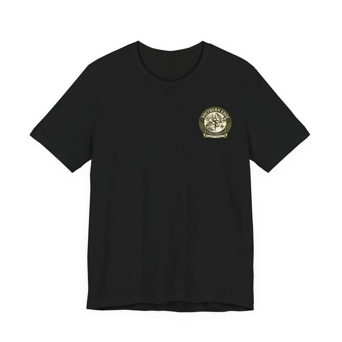 Adventure Patch Tee — 'Campfire Crew' Emblem Short Sleeve T-Shirt