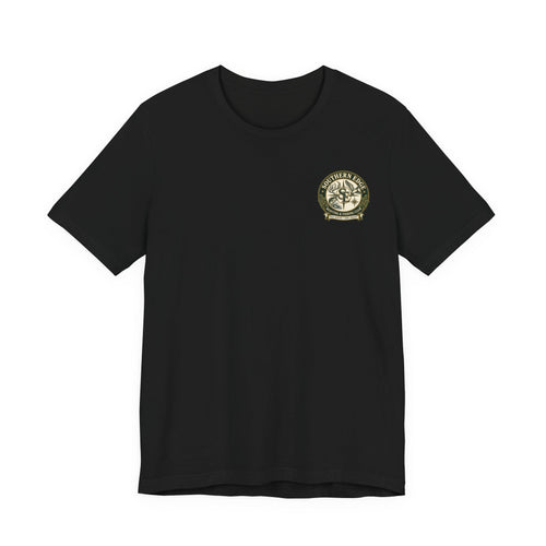 Adventure Patch Tee — 'Campfire Crew' Emblem Short Sleeve T-Shirt