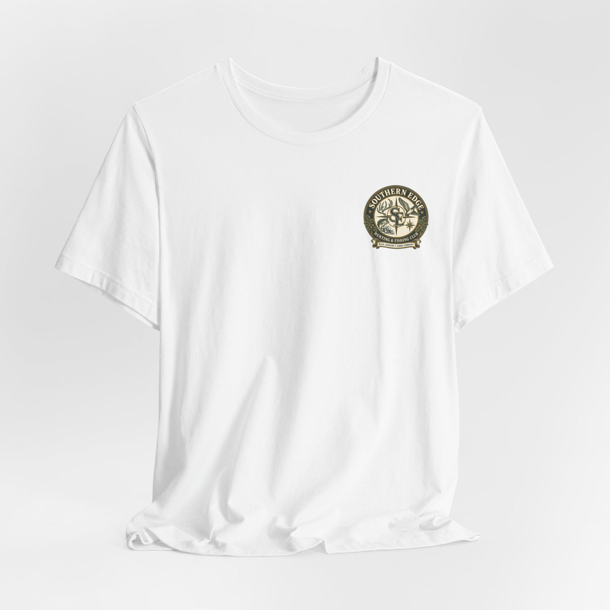 Adventure Patch Tee — 'Campfire Crew' Emblem Short Sleeve T-Shirt