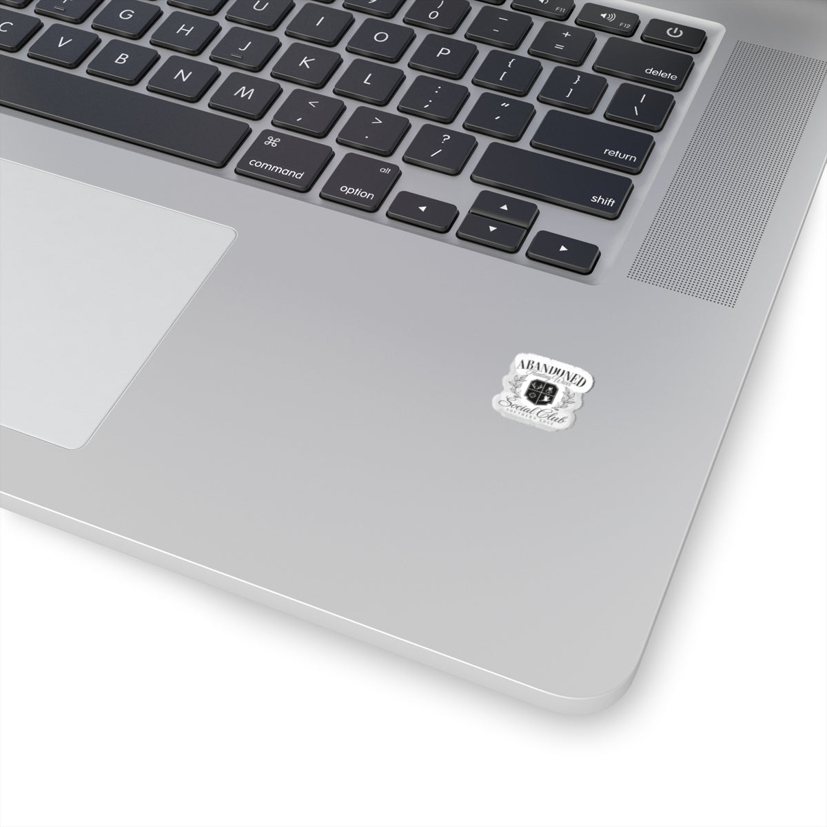 Abandoned Hunting Wives Social Club Kiss-Cut Sticker — Vintage Crest Laptop Decal
