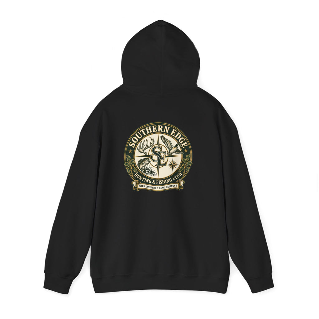 Hoodie — Vintage Green Camo Bear Patch Chest Sweatshirt