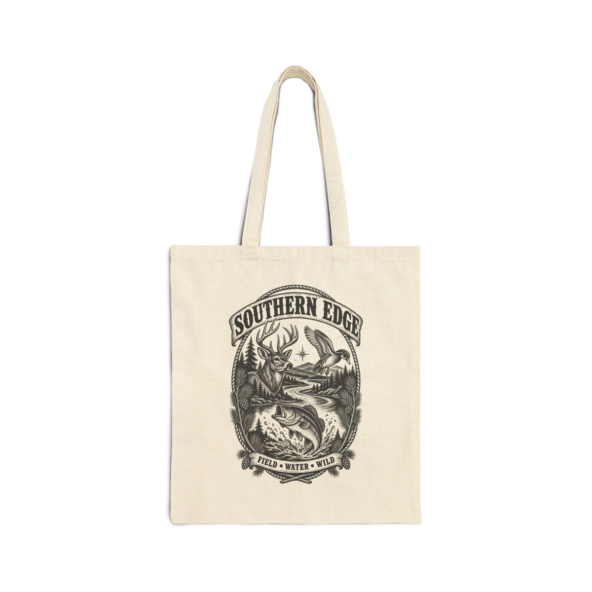 Canvas Tote Bag — Vintage Bear ‘Camp Out’ Graphic Eco Shopper